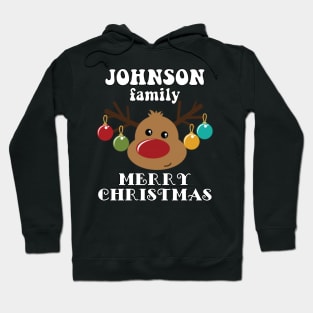 Family Christmas - Merry Christmas JOHNSON family, Family Christmas Reindeer T-shirt, Pjama T-shirt Hoodie